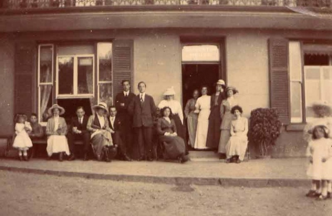 The Ball family pictured outside Broughton House